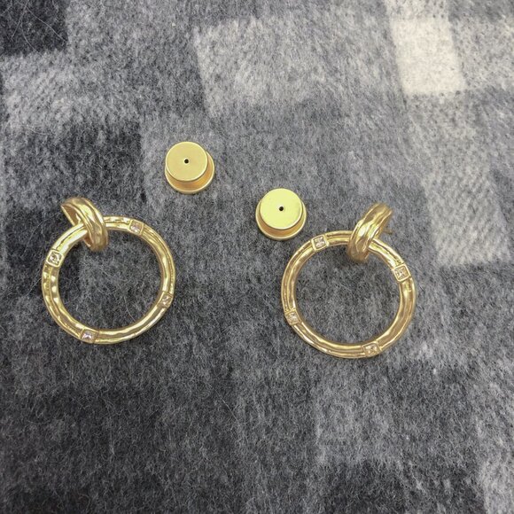 Authentic Julie Vos Astor Doorknocker 24K gold plate Hoop Earrings - Picture 4 of 4